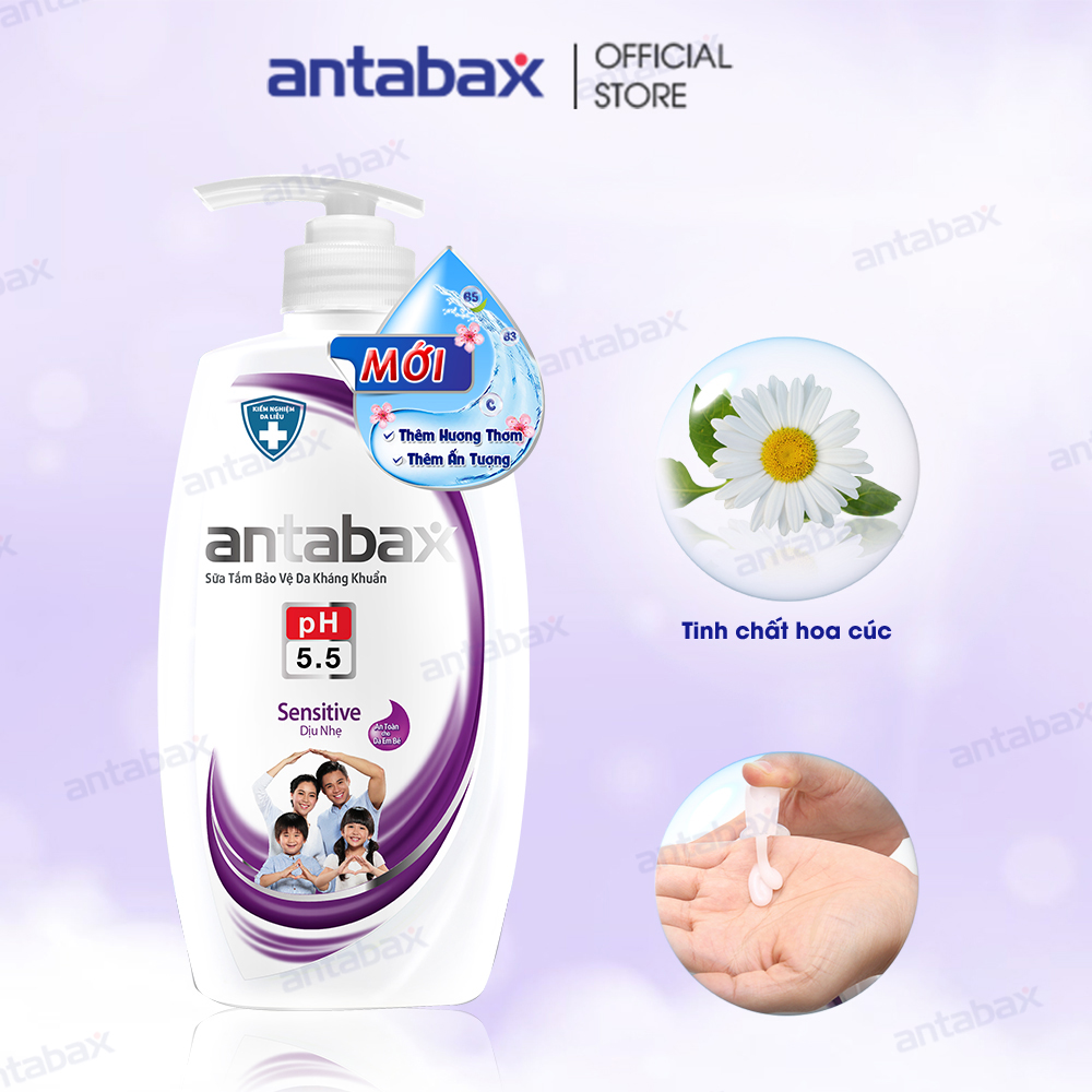 [Hcm]Sữa Tắm Bảo Vệ Da Kháng Khuẩn Antabax Sensitive Dịu Nhẹ 900Ml