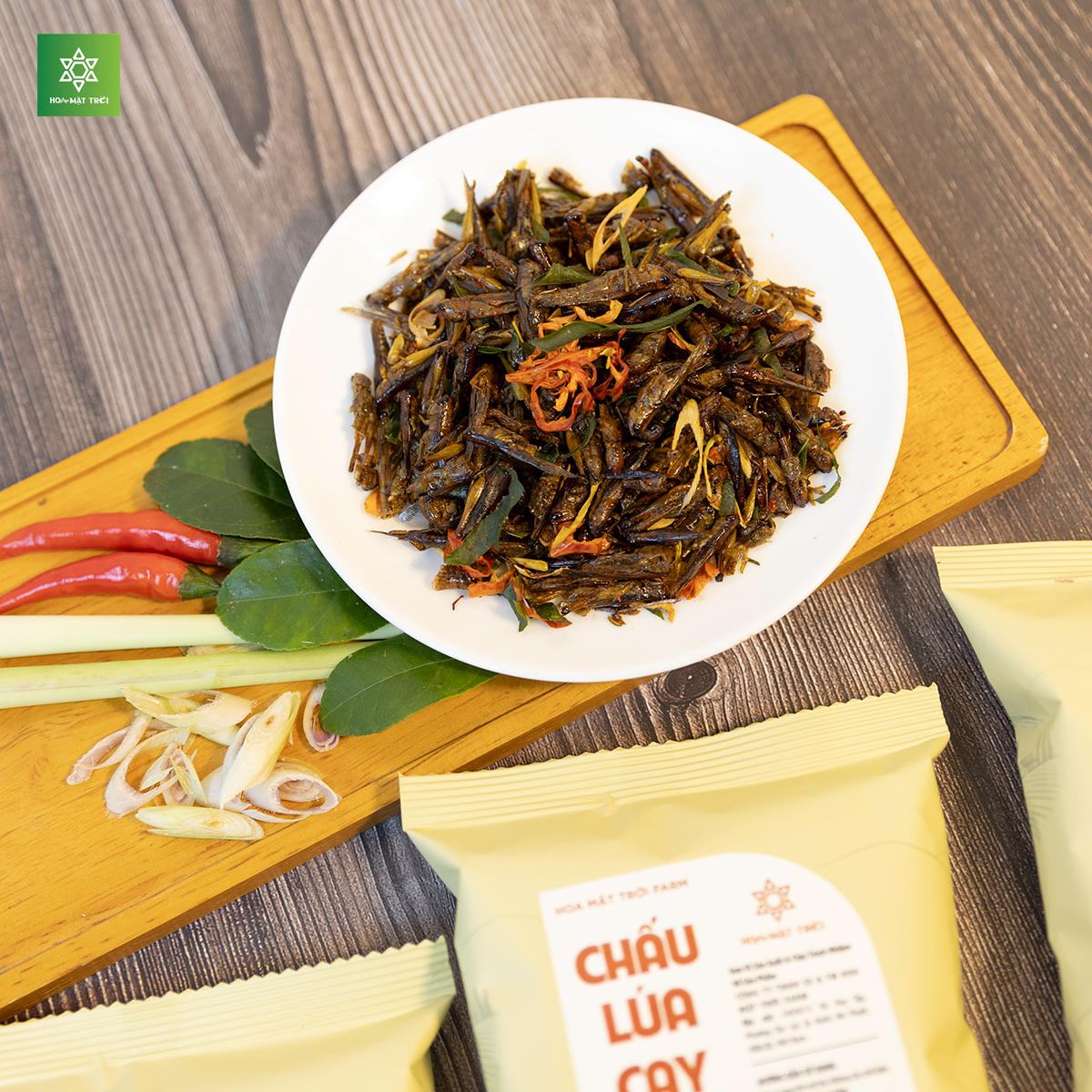 Châu Chấu Lúa Sấy Cay Giòn - Châu chấu cay giòn châu chấu rang lá chanh đồ khô đồ sấy thực phẩm khô 