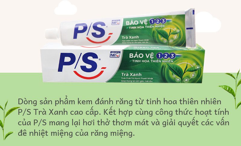 [HCM]Trọn bộ 10 tuýp kem đánh răng P/s 123 Trà Xanh (30g/tuýp) + Tuýp cùng loại