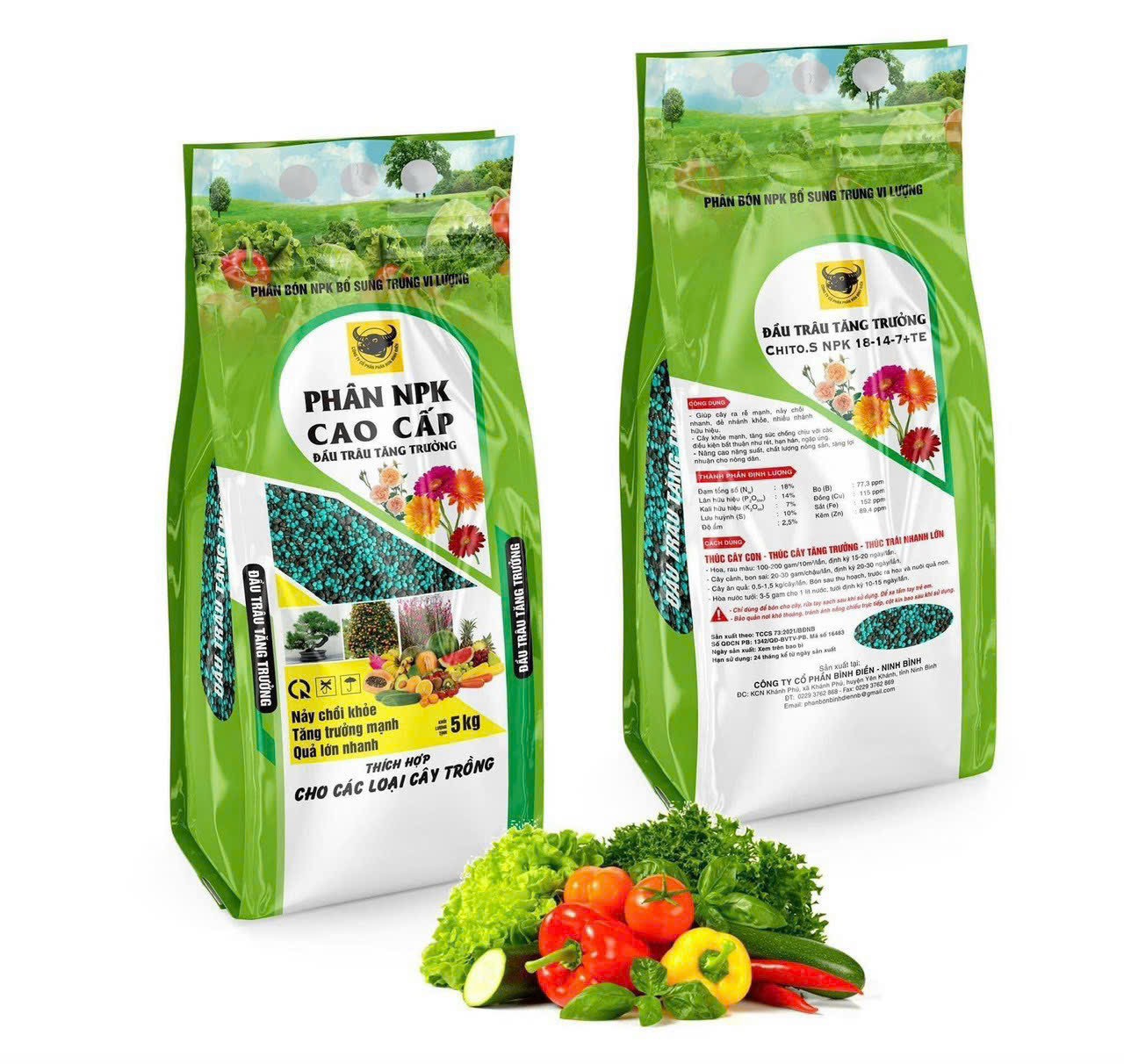 Phân bón NPK 18-14-7 +TE bổ sung vi lượng - Phân đầu trâu tăng trưởng nảy chồi khỏe quả lớn nhanh tú