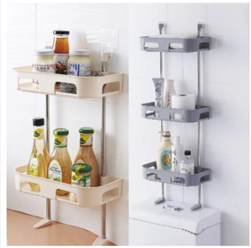 Kệ nhựa đa năng 3 tầng cho nhà tắm - nhà vệ sinh (80x30 cm). Kệ bồn cầu tiết kiệm không gian gắn tườ