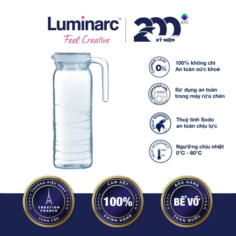 Bình Thuỷ Tinh Luminarc Dona Embossment Circle 1L - LUDOQ0434