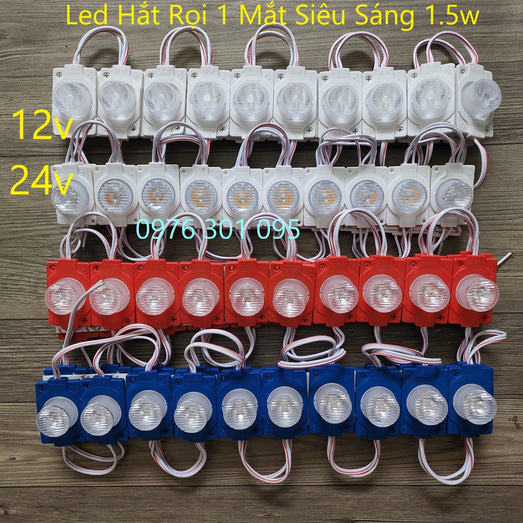 Led Rọi 1 Mắt Siêu Sáng - LED RỌI 1.5W Mắt Lồi Siêu Sáng - Đèn LED Mắt Trâu 1.5W Siêu Sáng 12v - 24v (vỉ 20 bóng)