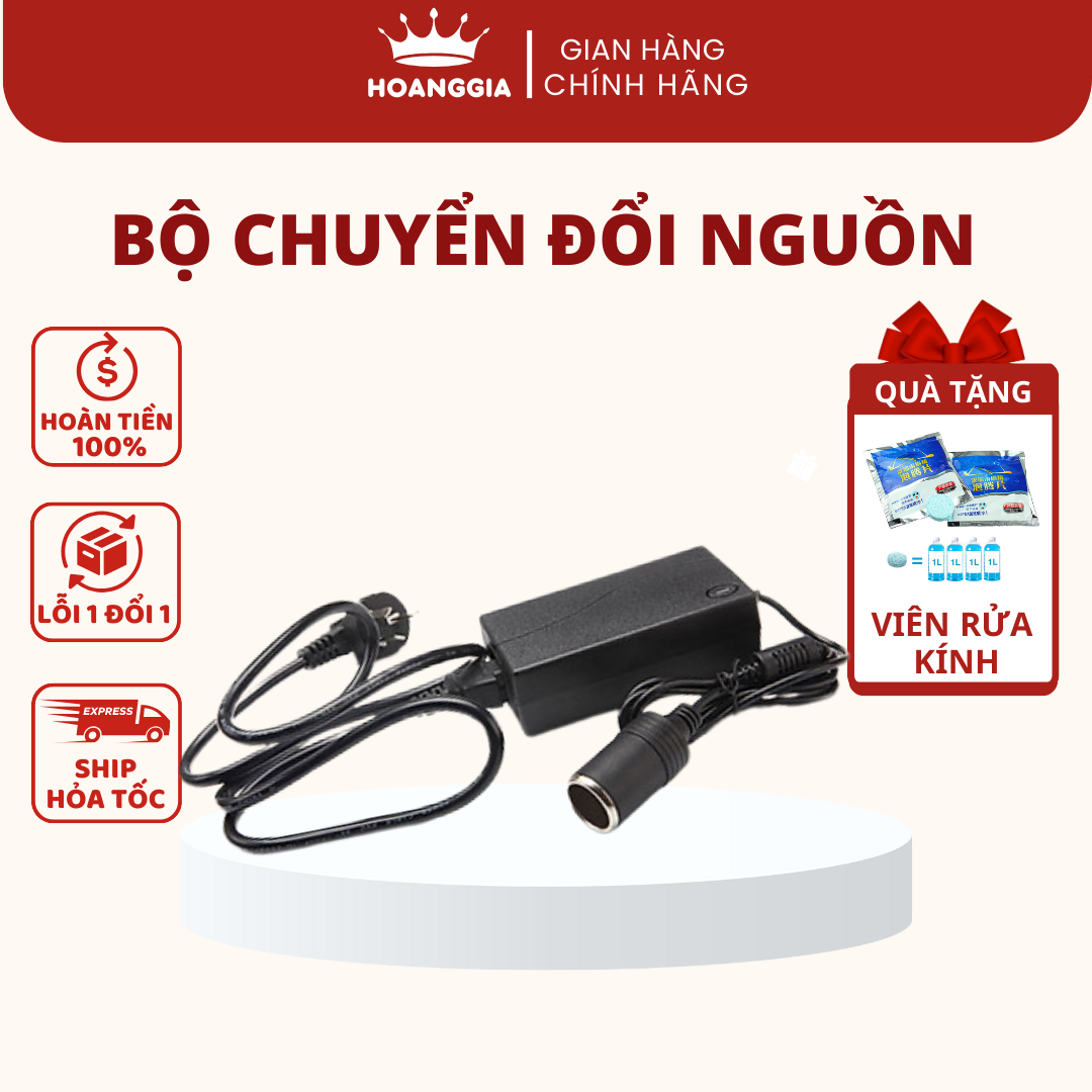 Bộ chuyển đổi nguồn cho tẩu ô tô 220V sang 12V 110V - 12V kết nối từ tẩu ô tô sử dụng cho máy hút bụ