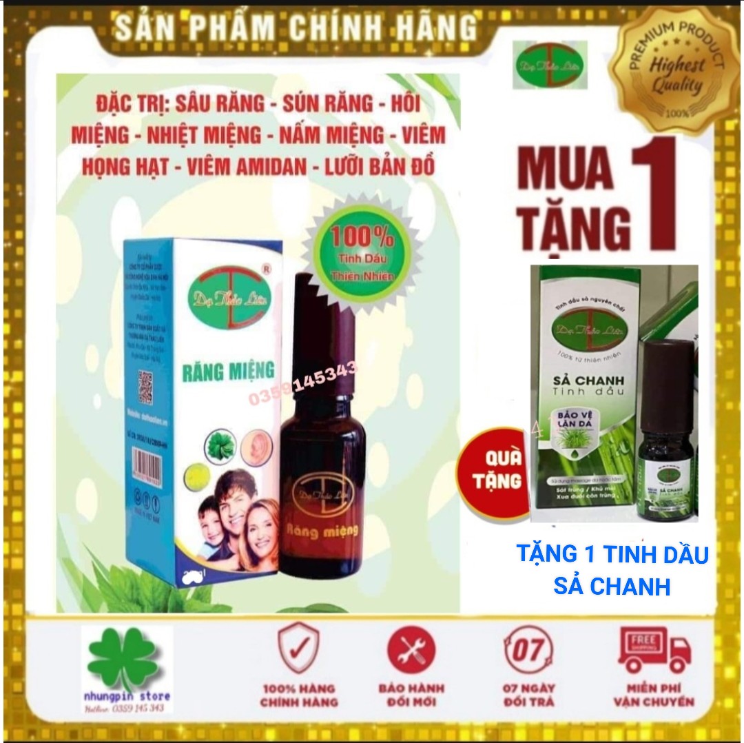 Tinh Dầu Dạ Thảo Liên Hàng Chuẩn 100% - Sâu Răng Hôi Miệng - Tặng Kèm