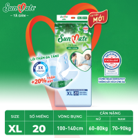 Combo 4 Tã dán người lớn SunMate size M20/L20/XL20 miếng