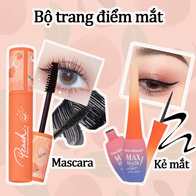 [Hcm][Peachy Sis] 2021 Bộ Trang Điểm Mắt Mới Giá Rẻkhông Thấm Nước Chống Mồ Hôi Lâu Dài (Mascara + Bút Kẻ Mắt Dạng Lỏng) - Đen