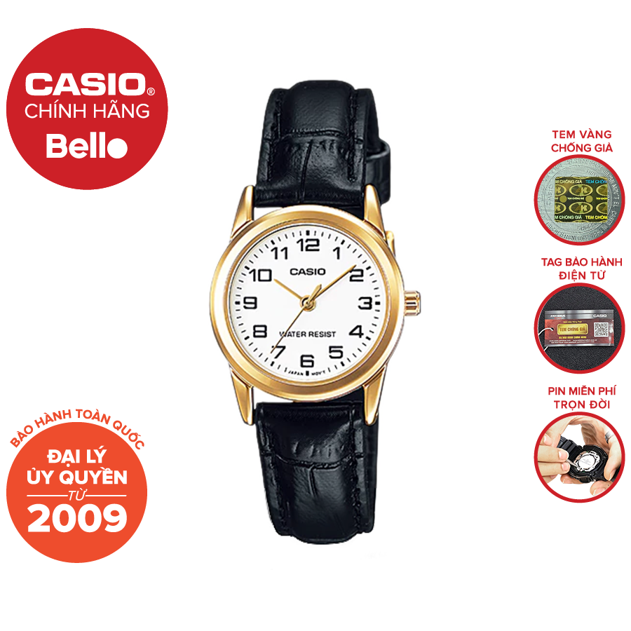 Đồng hồ Casio Nữ LTP-V001GL-7B bảo hành chính hãng 1 năm - Pin trọn đời