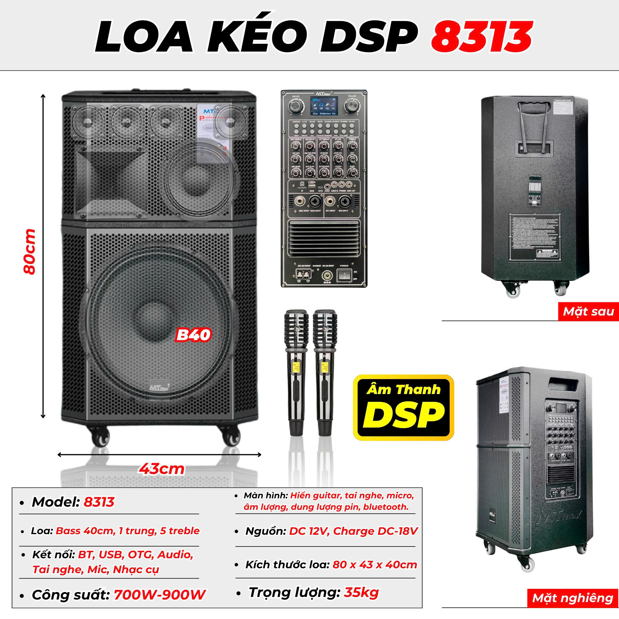 Loa Nội Địa Cao Cấp MTMAX 8315 1500W – Tích Hợp Chip DSP Hiện Đại Âm Thanh Chuẩn Rạp Hát Karaoke