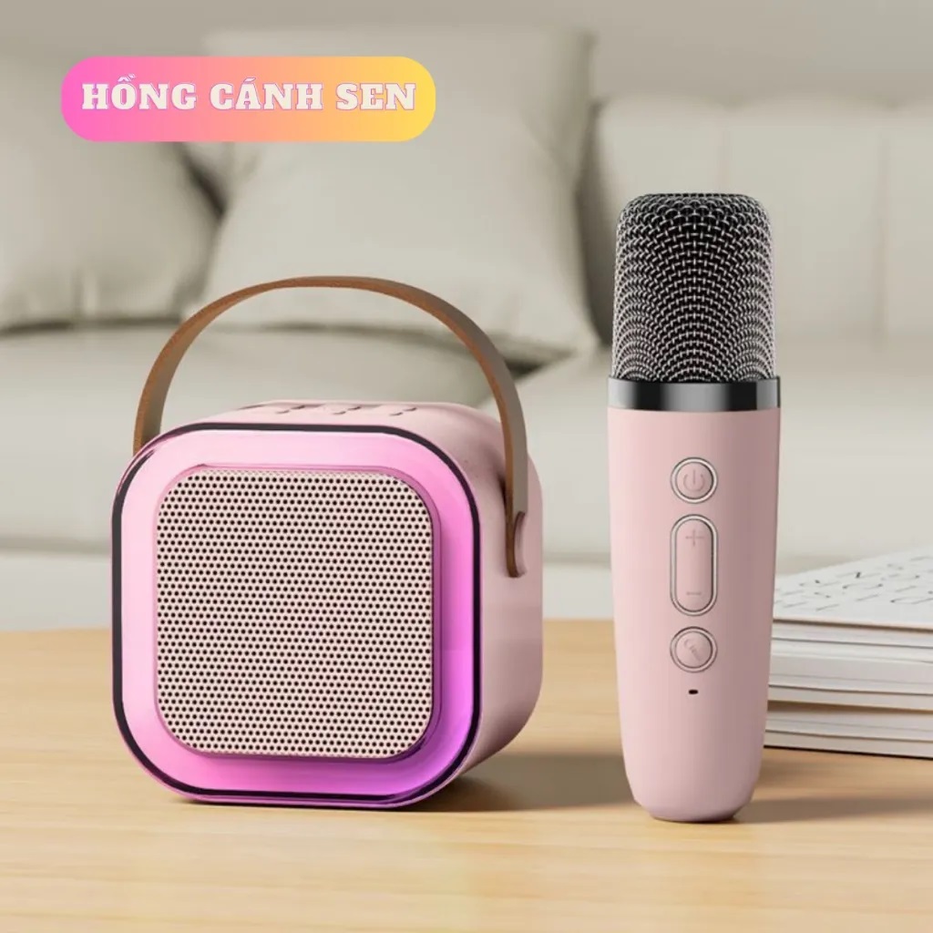 [ BỘ 1 LOA KÈM 1 MIC ] Loa Bluetooth Karaoke Mini K12 Đi kèm với đèn LEDLoa chủ yếu dùng cho karaoke cũng có thể dùng để nghe nhạc - BẢO HÀNH 1 ĐỔI 1 từ MƯỜNG THANH ROYAL