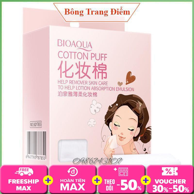 Bông tẩy trang hộp 100 miếng Cotton Puff Bioaqua