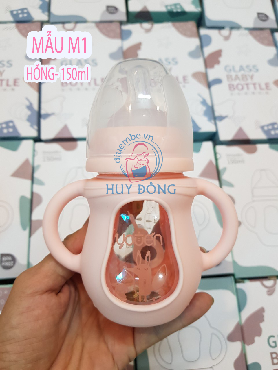 BÌNH SỮA THUỶ TINH YOUEN CHỐNG SẶC- CHỐNG BỂ VỠ- CHỐNG ĐẦY HƠI CHO BÉ