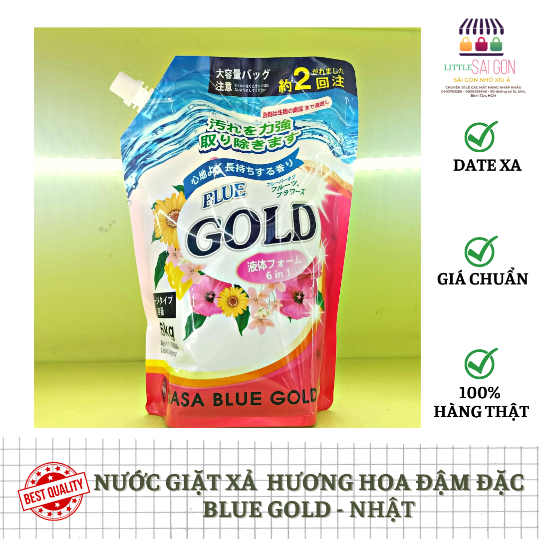 [HÀNG CHÍNH HÃNG] NƯỚC GIẶT XẢ HƯƠNG HOA ĐẬM ĐẶC BLUE GOLD NHẬT