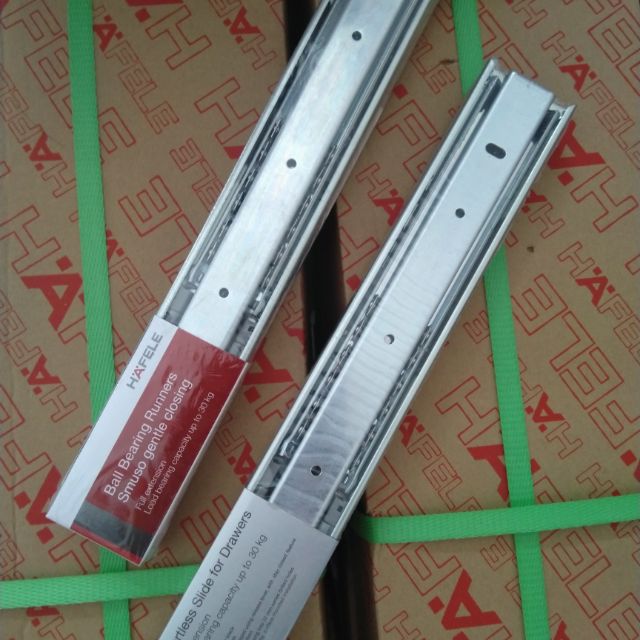 Ray trượt bi ngăn kéo giảm chấn HAFELE-GERMANY (Đức) nhập khẩu (1 đôi)