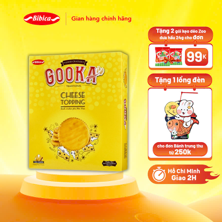 Bánh Gooka Cracker Cheese Topping Bibica 180g