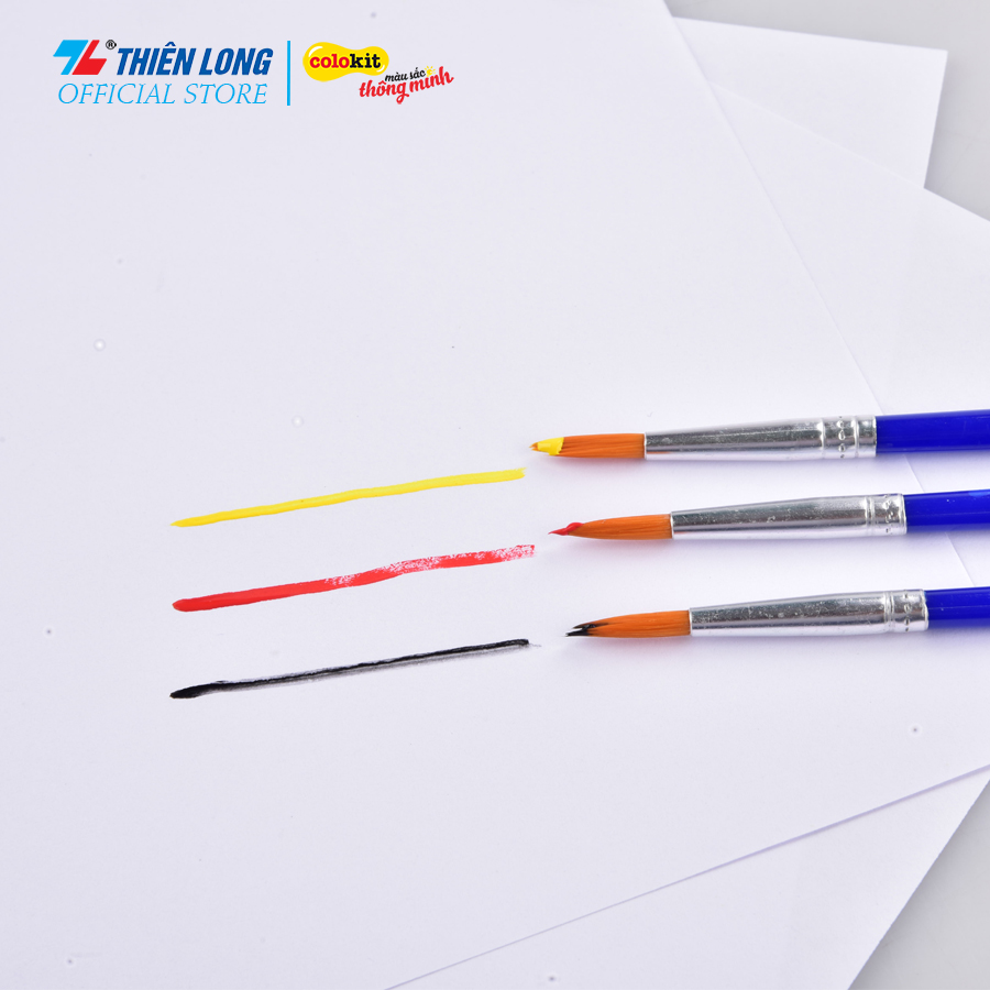 Túi 10 Cọ vẽ Tròn Thiên Long Colokit BRW-C02