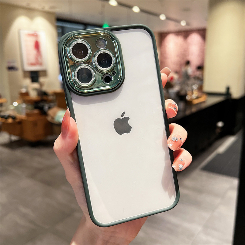 Ốp lưng nhũ đá bảo vệ camera gắn cho iPhone 15 Pro Max 14 Pro Max 14 Pro 13 Pro Max  12 Pro Max 11 P