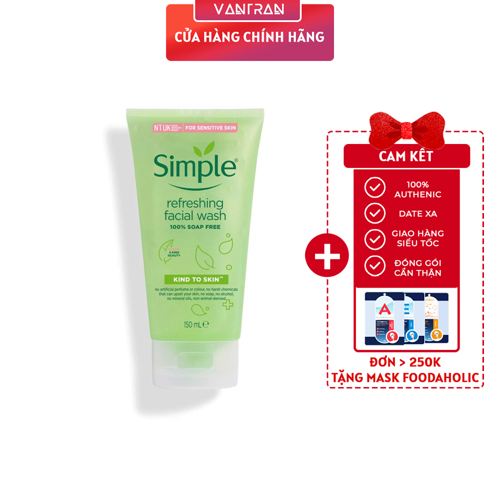 Sữa Rửa Mặt Dịu Nhẹ Simple Kind To Skin Refreshing Facial Wash 150ml