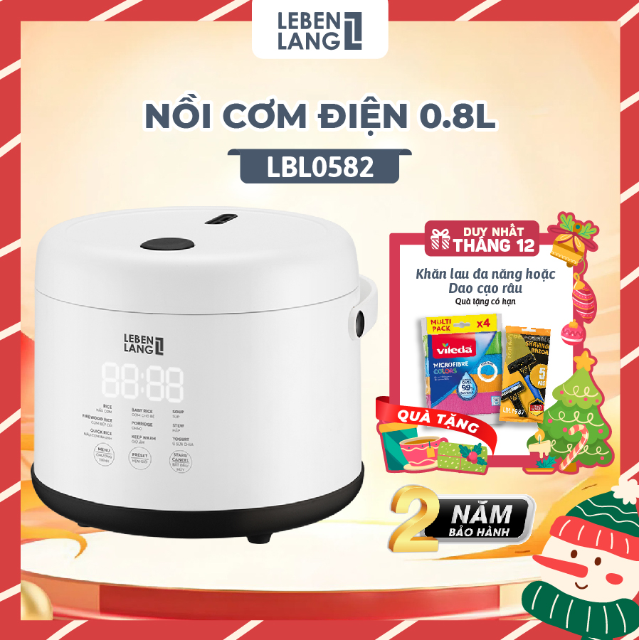 Nồi cơm điện tử mini Lebenlang LBL0582 800ml 300W thiết kế hiện đại bảo hành 2 năm - hàng chính