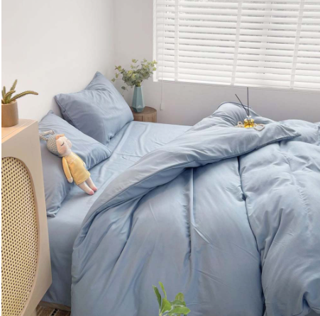 Bộ chăn ga gối Cotton Tici Lidaco Notag màu trơn phong cách Hàn Quốc