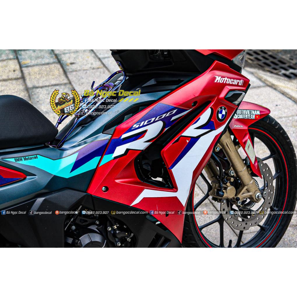 TEM DÁN BMW HP4 S1000RR XE WINNER X V3 MÀU ĐỎ NHÁM