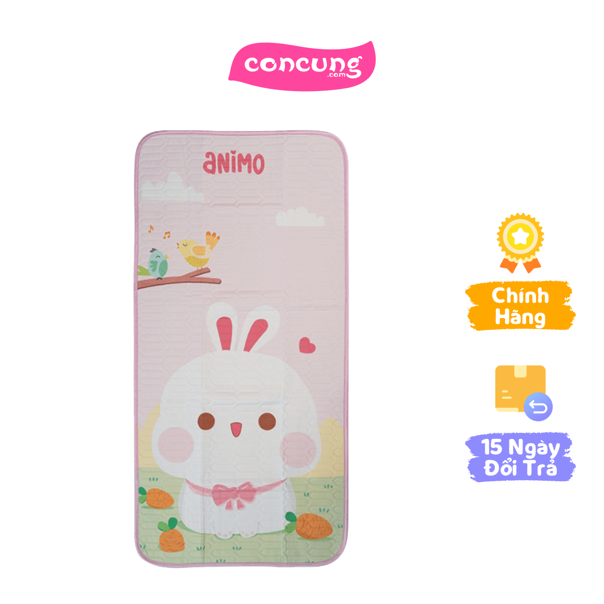 Chiếu điều hòa cao cấp cho bé Animo thỏ hồng (60x120cm)