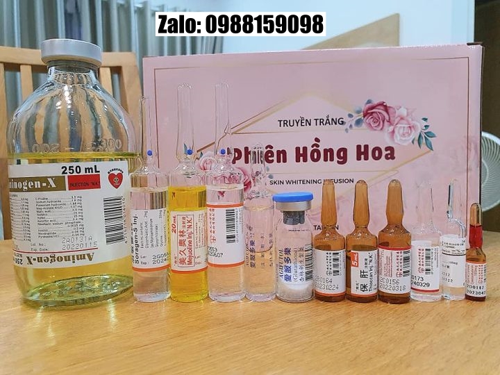 Set Truyền Trắng Phiến Hoa Hồng 10 buổi 5 buổi - 1 set 12 loại ống dưỡng chất - 2 bản thường và Luxury