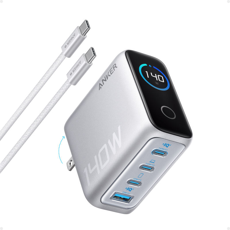 Bộ Sạc Nhanh Anker Zolo B2697 140W GaN 4 Cổng USB-C/USB-A Sạc Nhanh 4 Thiết Bị tương thích iPhone 18 Pro//Macbook