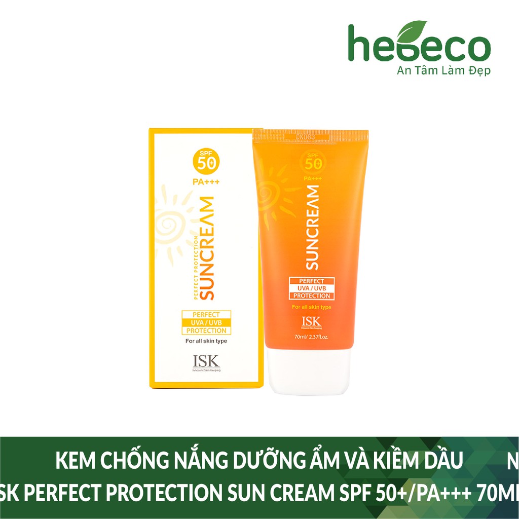 Kem Chống Nắng Dưỡng Ẩm Và Kiềm Dầu Isk Perfect Protection Sun Cream Spf 50+/Pa+++ 70Ml - Hàn Quốc Cam Kết Hàng Đúng Mô Tả Chất Lượng Đảm Bảo An Toàn Đến Sức Khỏe Người Sử Dụng