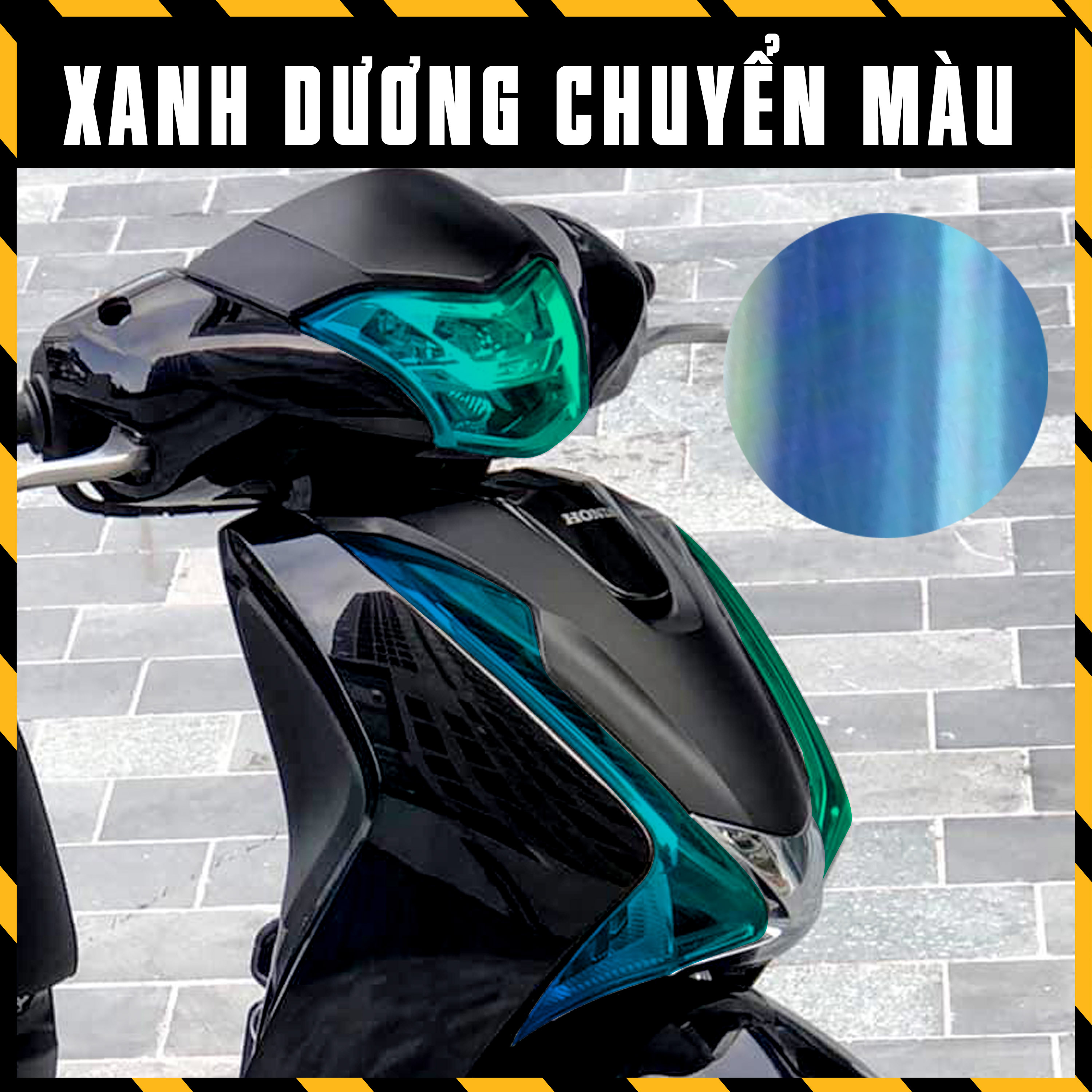 Decal Dán Choá Đèn Titan SH 2017 2018 2019 | Film Dán Đổi Màu Đèn Xe Máy SH 125i 150i Màu Xanh Hồng 