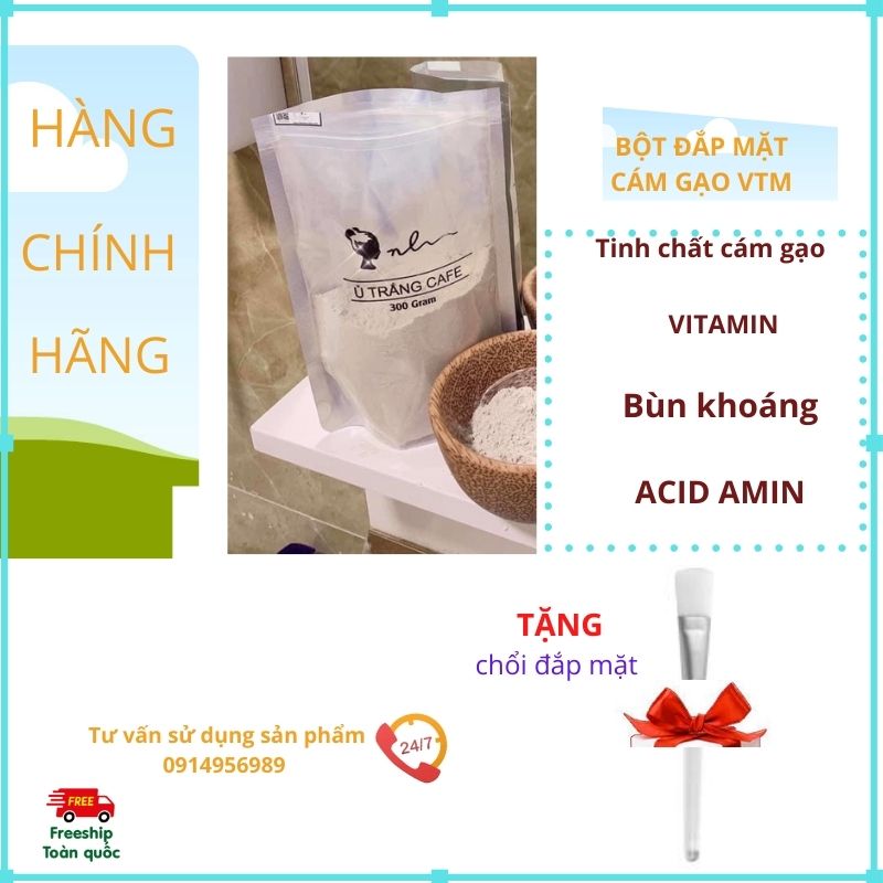 Mặt nạ Ủ trắng mặt mầm cám gạo thiên nhiên chứa17 acid amid các vitamin khoáng chất dưỡng trắng khử thâm se chân lông dr.acneal + Tặng chổi đắp