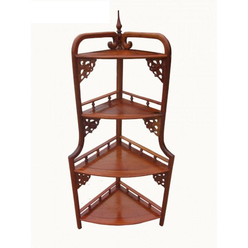 Kệ góc gỗ Gụ 4 tầng- 120x61x37  kệ gỗ trang trí trong phòng  kệ góc trang trí