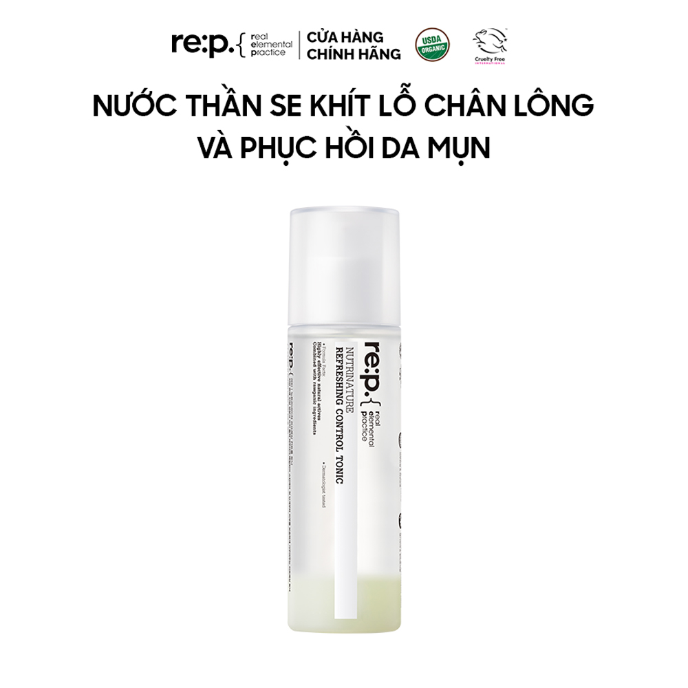 [HCM]Nước Thần Re:p Se Khít Lỗ Chân Lông Và Phục Hồi Da Mụn 150ml Nutrinature Refreshing Control Tonic