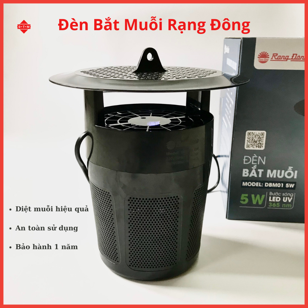 Đèn Bắt Muỗi Rạng Đông Đèn Diệt Muỗi Thông Minh An Toàn Không Gây Ồn Không Tạo Mùi - Model DBM01 5W