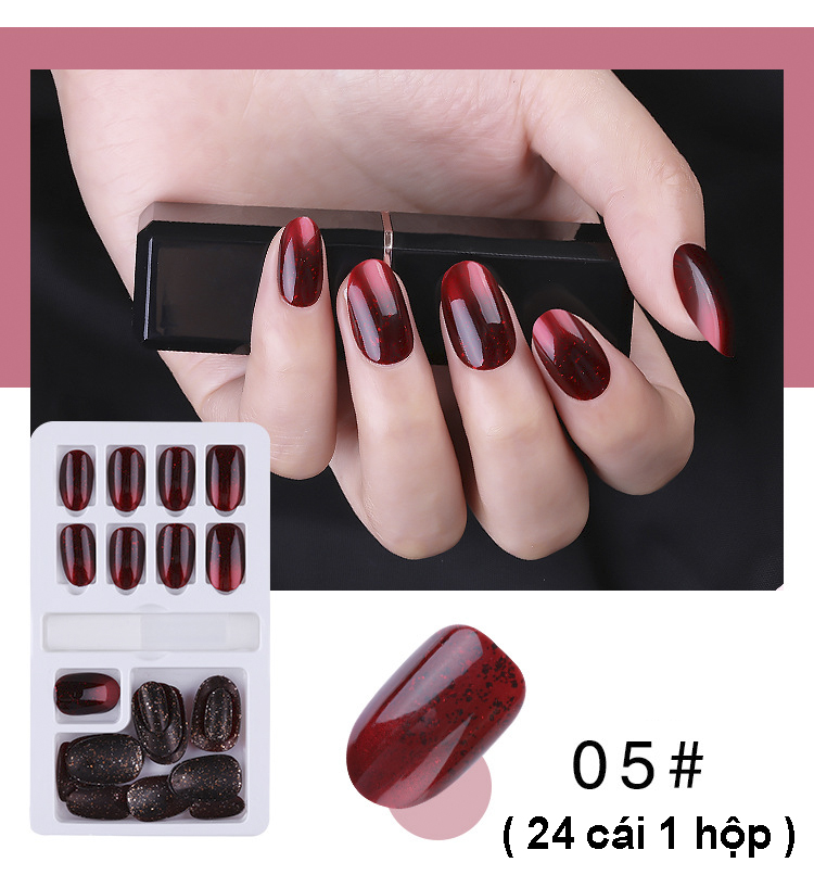 Hộp 24 Móng Giả Premium Nail Giả Kèm Keo Khô Và Keo Nước Cây Dũa (24 - 05)