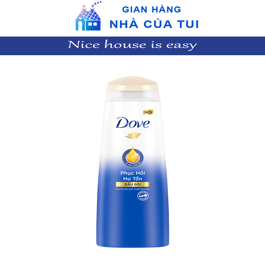 Dầu Gội Dove Giúp Phục Hồi Hư Tổn Ngăn Gãy Rụng Tóc Dưỡng Tóc Bồng Bềnh chắc khỏe 140g (137ml)