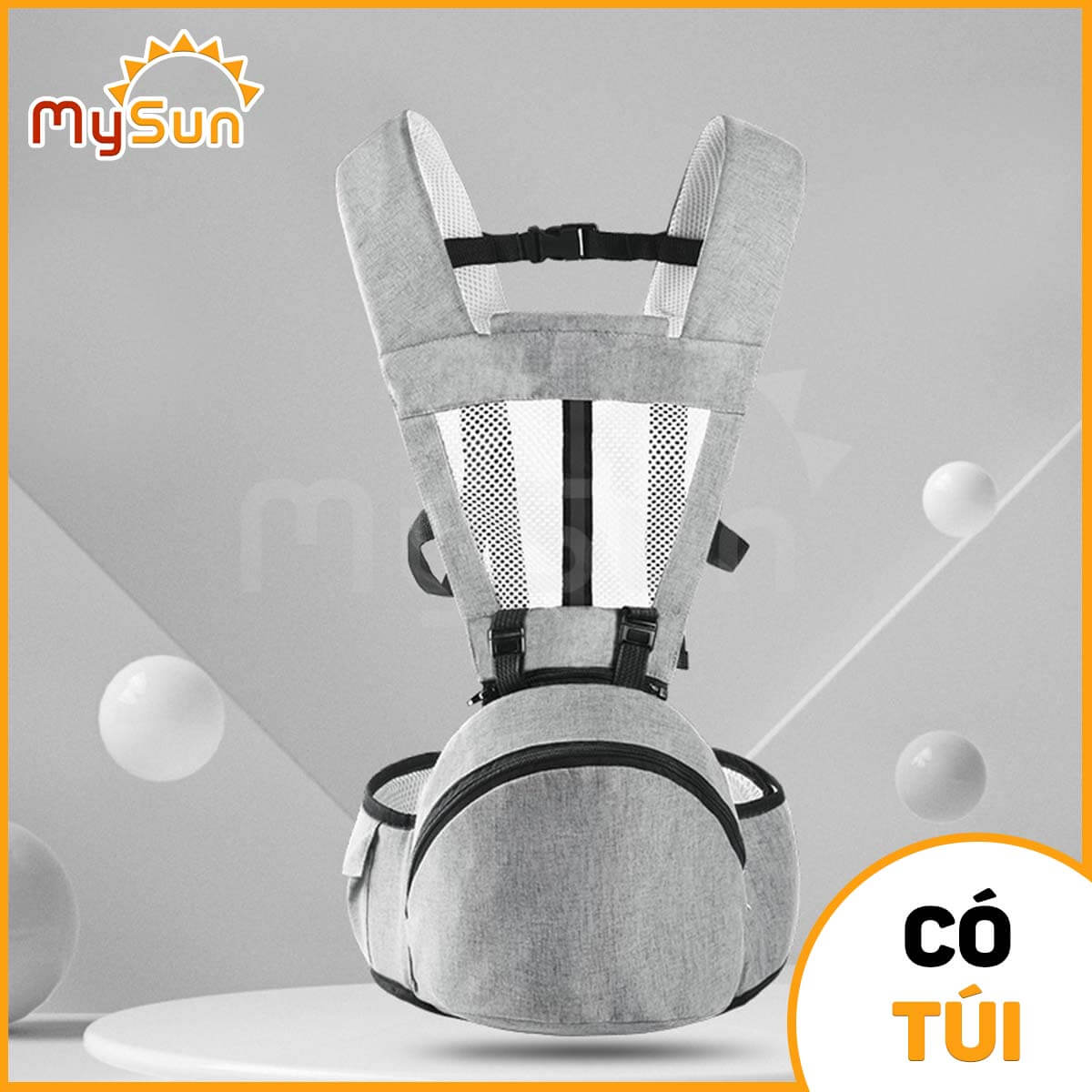 Đai địu cho trẻ em bé 1 2 3 tuổi ngồi đi xe máy an toàn - MySun
