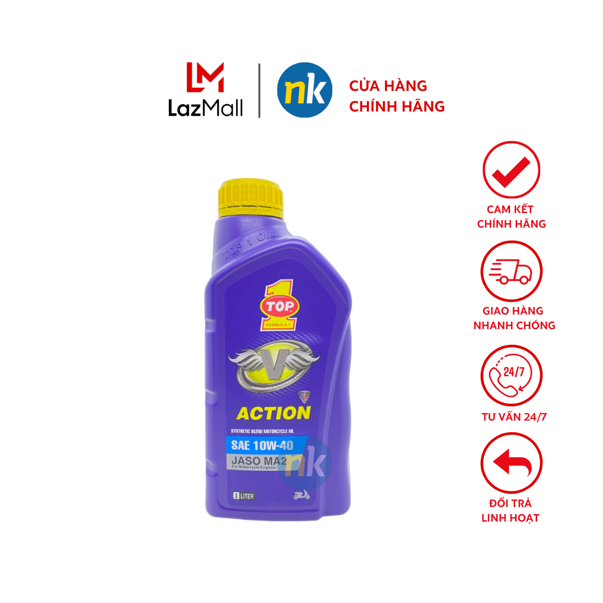 [Mẫu Mới] Nhớt cao cấp cho xe máy mô tô PKL Top 1 M10 10W40 1L