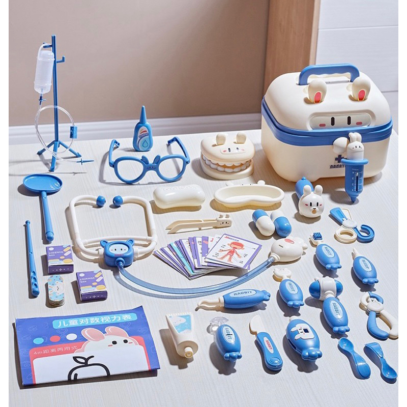 Đồ chơi bác sĩ cho bé gái bé trai bộ bác sĩ thỏ 36 chi tiết cao cấp đồ chơi nhập vai cho bé - Lana Q