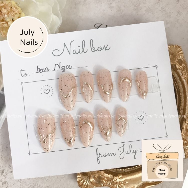 Nail Box Thiết Kế Dáng Dài Màu Thạch Trong Suốt Viền Nổi Móng Úp Giả Giá Rẻ Nb006 Julynails.vn