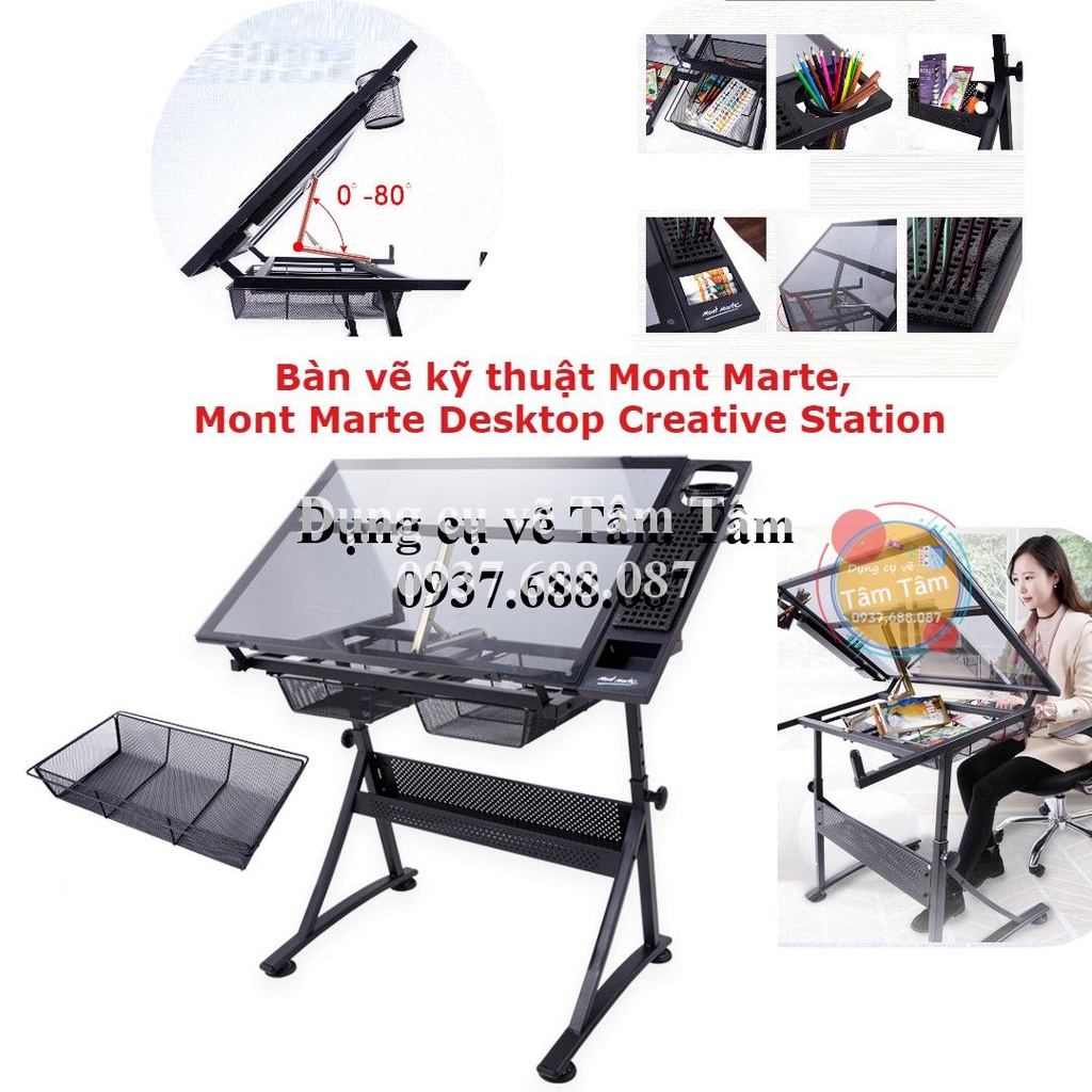 [ TÂM TÂM ]-Bàn vẽ kỹ thuật Mont Marte Mont Marte Creative Art Station MEA0040