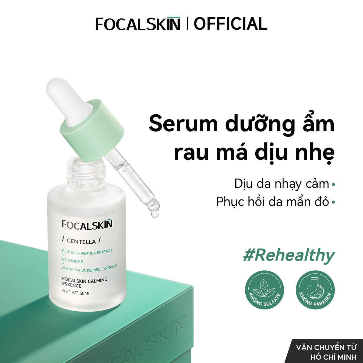 FOCALSKIN Serum Tinh Chất RAU MÁ Đảo Nam Hàn Quốc Dưỡng Da Hiệu Quả 30ml