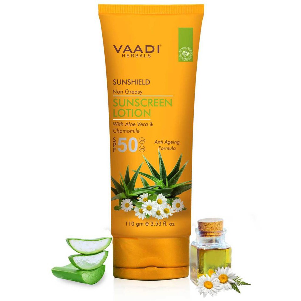 [Hcm]Kem Chống Nắng Vaadi - Kem Chống Nắng Bảo Vệ Hoàn Hảo Sunscreen Lotion Spf50 Vaadi Ấn Độ 110Ml Chính Hãng