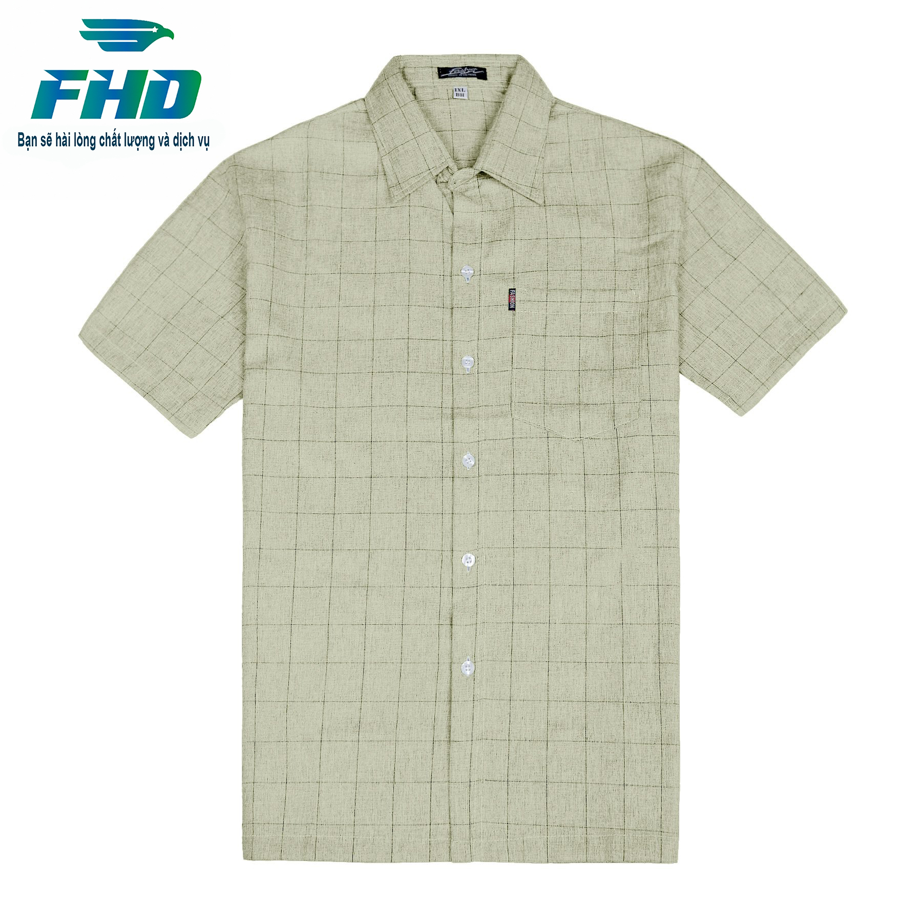 Áo đũi sơ mi nam trung niên họa tiết kẻ sọc caro chất vải mềm mịn thấm hút mồ hôi FHDA024_1
