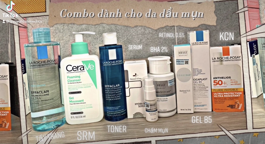 Combo Đủ Các Bước Dành Cho Da Dầu Mụn