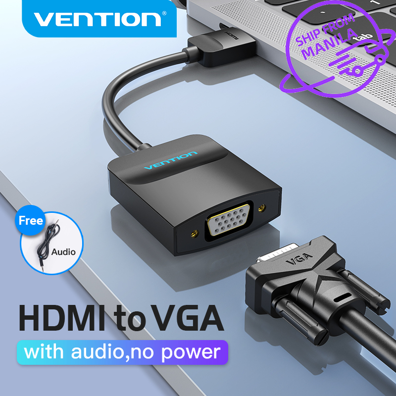 Vention HDMI to VGA Adapter 1080P 60Hz with Audio and Power for Laptop Monitor Xbox PS4 TV Projector