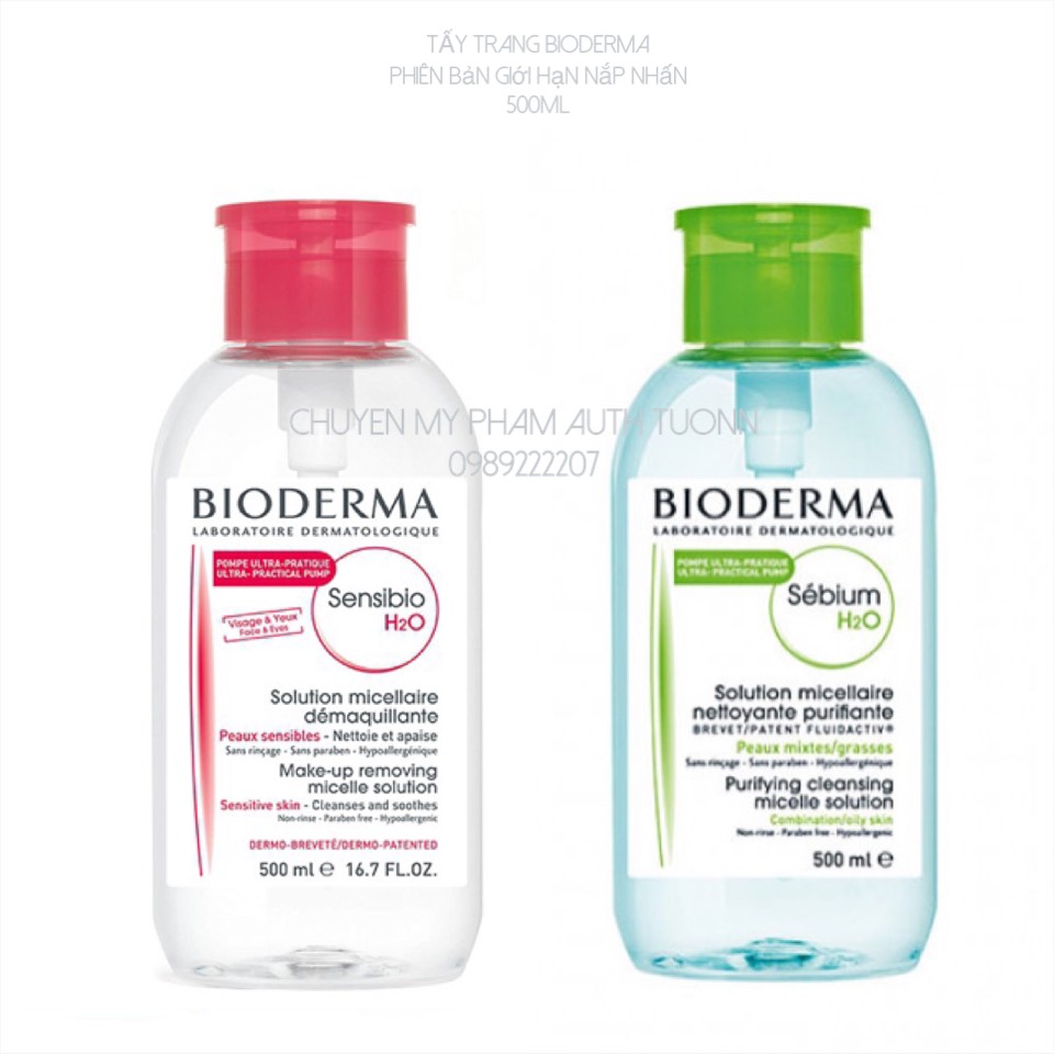 [PHIÊN BẢN GIỚI HẠN] Tẩy Trang Bioderma Nắp Nhấn 500ml