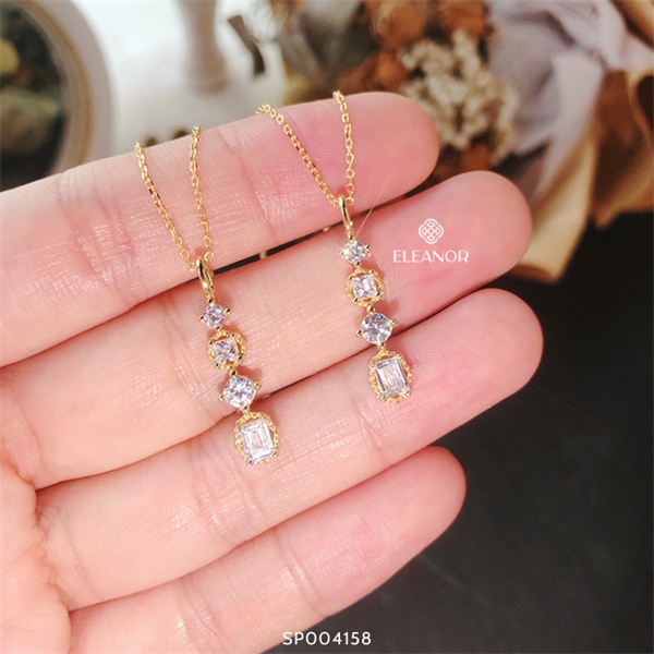 Dây chuyền nữ bạc 925 Eleanor Accessories vòng cổ đính đá phụ kiện trang sức dễ thương xinh xắn
