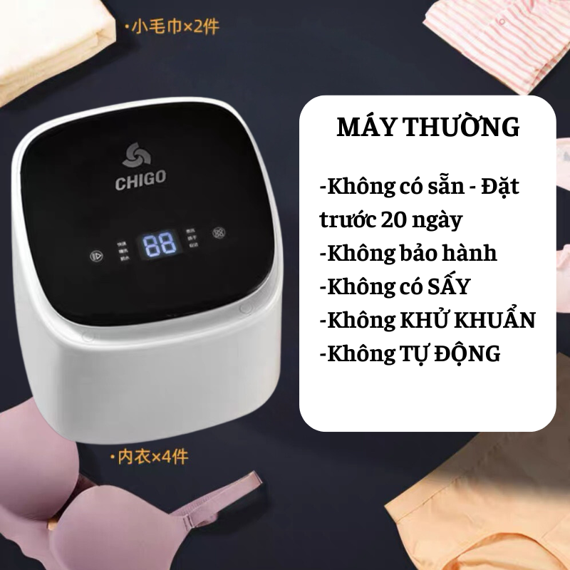 Máy giặt mini tự động sấy khô 100% khử khuẩn bằng ánh sáng xanh tiêu diệt 99% vi khuẩn lồng giặt thé