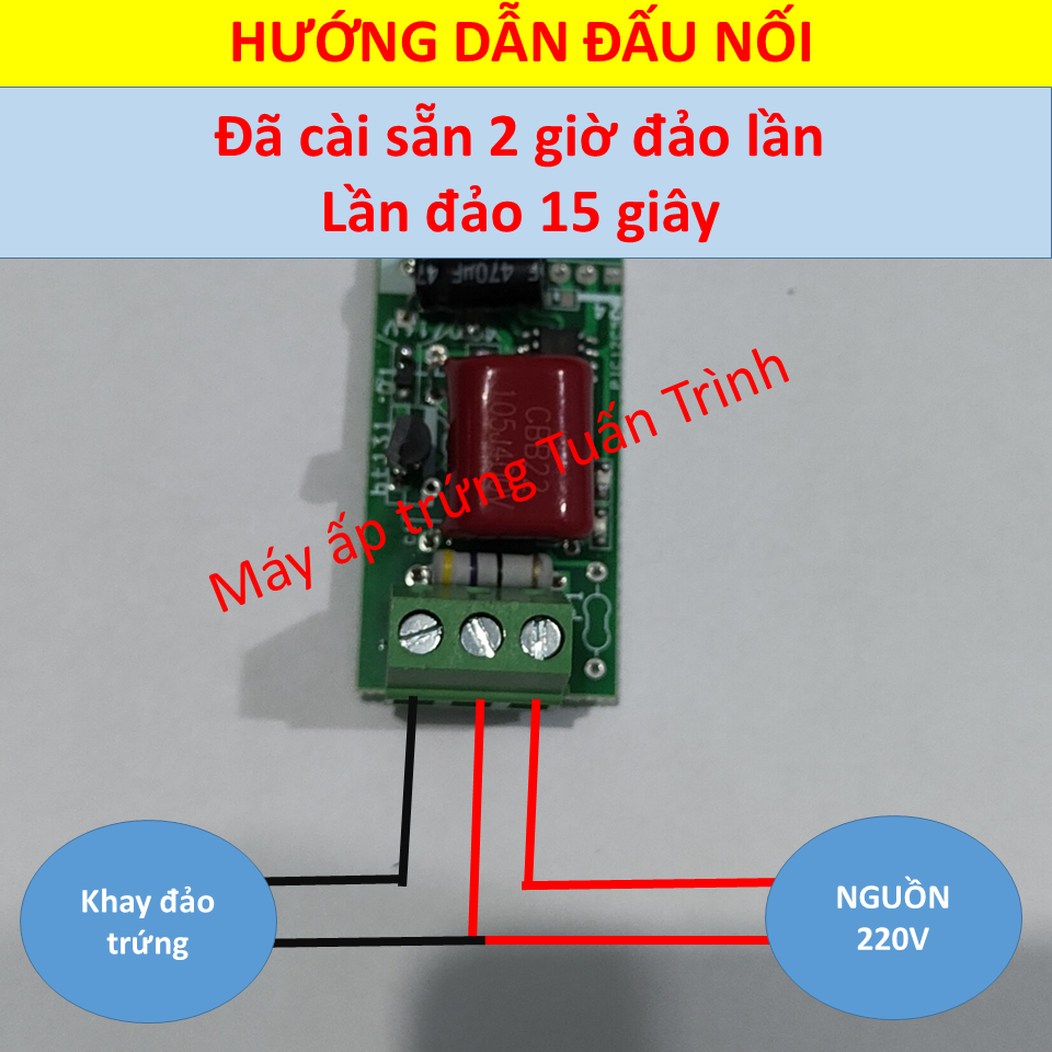 Mạch hẹn giờ đảo trứng tự động 220V nối được 1 đến 10 khay